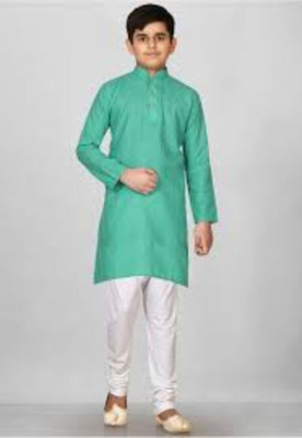 VDC CREATIONS Baby Boys Festive & Party Kurta and Pyjama Set(Green Pack of 1)