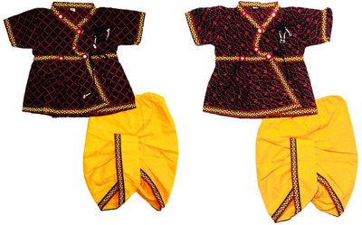 pk hub Baby Boys Festive & Party Dhoti & Kurta Set(Yellow Pack of 2)