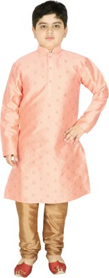 SG YUVRAJ Boys Festive & Party Kurta and Pyjama Set(Pink Pack of 1)