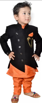 NSZ Baby Boys Formal, Festive & Party, Wedding Shirt, Waistcoat and Pant Set(Black Pack of 1)
