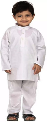 DISONE Boys Festive & Party Kurta and Pyjama Set(White Pack of 1)