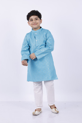 new gen Boys Casual Kurta and Pyjama Set(Light Blue Pack of 1)