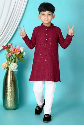 Alm Dresses Boys Festive & Party Kurta and Pyjama Set(Green Pack of 1)