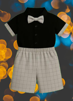 JANNIFASHION Boys Casual, Festive & Party, Formal, Wedding Shirt, Waistcoat and Pant Set(Black Pack of 1)
