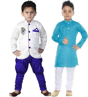Covetus Boys Festive & Party Kurta and Pyjama Set(Multicolor Pack of 2)