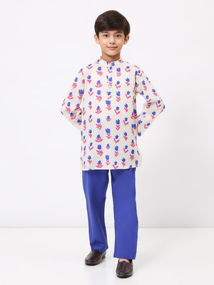 Spunkies Boys Festive & Party Kurta and Pyjama Set(White Pack of 2)