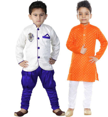 Covetus Boys Festive & Party Kurta and Pyjama Set(Multicolor Pack of 2)