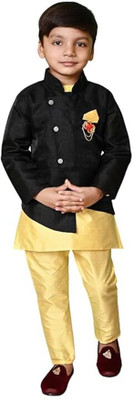 MS BROTHERS Baby Boys Festive & Party Ethnic Jacket, Kurta and Dhoti Pant Set(Dark Blue Pack of 1)