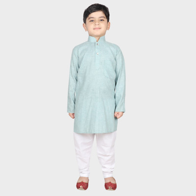 SG YUVRAJ Boys Festive & Party Kurta and Pyjama Set(Light Blue Pack of 1)