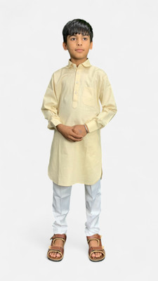 gargian master cut Boys Casual Kurta and Pyjama Set(Gold Pack of 1)