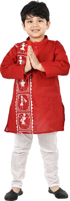 new gen Boys Festive & Party Kurta and Pyjama Set(Blue Pack of 1)