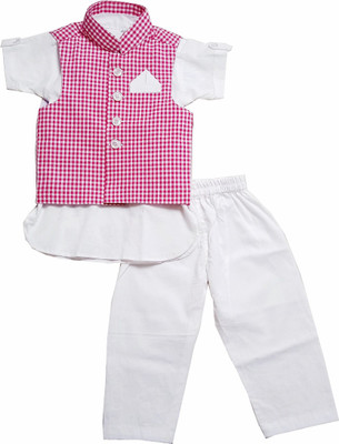 harshvardhanmart Baby Boys Festive & Party Kurta, Waistcoat and Pyjama Set(White Pack of 1)