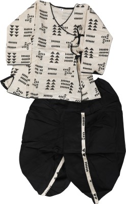 Fashionhub Baby Boys Festive & Party Dhoti & Kurta Set(Black Pack of 1)