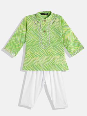 Readiprint Boys Festive & Party Kurta and Pyjama Set(Light Green Pack of 1)