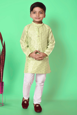 SASTREY TREND Boys Festive & Party, Wedding Kurta and Dhoti Pant Set(Green Pack of 1)