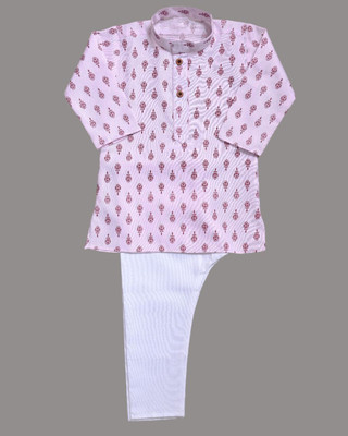 Oxipittal Club Boys Festive & Party Kurta and Dhoti Pant Set(Pink Pack of 1)