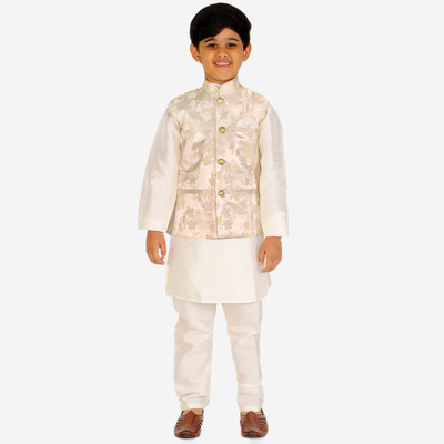 PRO ETHIC Boys Festive & Party Kurta, Waistcoat and Pyjama Set(White Pack of 1)