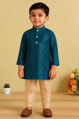 Oxipittal Club Baby Boys Festive & Party Kurta and Dhoti Pant Set(Blue Pack of 1)