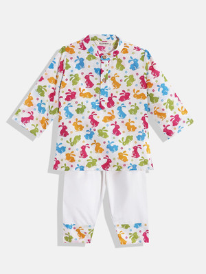 Readiprint Fashions Boys Festive & Party Kurta and Pyjama Set(White Pack of 2)
