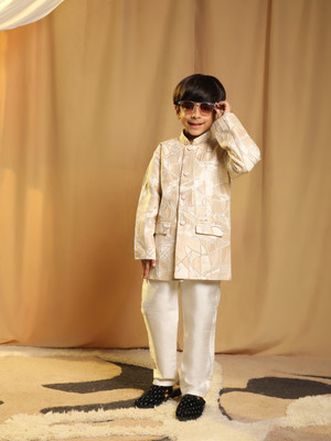 PRO ETHIC Boys Festive & Party Kurta and Trouser Set(Beige Pack of 1)