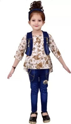 NEW TREND COLLECTION Girls Casual, Festive & Party, Wedding Blazer and Pant Set(Dark Blue Pack of 1)