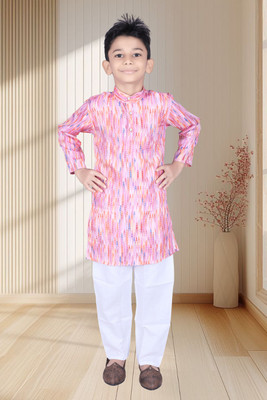 CLOTH CORNER Boys Festive & Party Kurta and Pyjama Set(Multicolor Pack of 1)