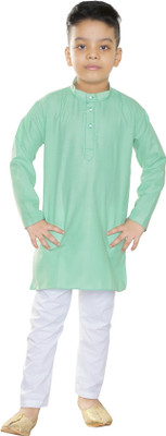 Oxipittal Club Boys Festive & Party, Formal, Wedding Kurta and Dhoti Pant Set(Green Pack of 1)