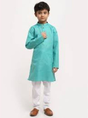 VDC CREATIONS Baby Boys Festive & Party Kurta and Pyjama Set(Green Pack of 1)