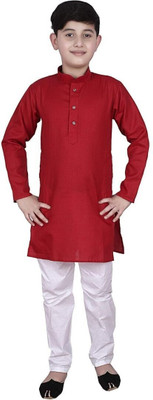 VDC FASHION TREND Baby Boys Festive & Party Kurta and Pyjama Set(Maroon Pack of 1)
