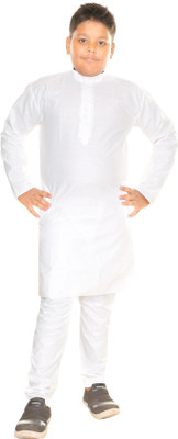 Oxipittal Club Boys Festive & Party Kurta and Dhoti Pant Set(White Pack of 1)