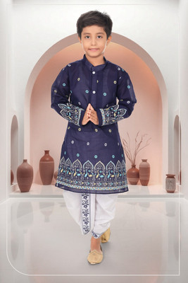 new gen Baby Boys Casual, Festive & Party, Wedding Kurta and Dhoti Pant Set(Dark Blue Pack of 1)