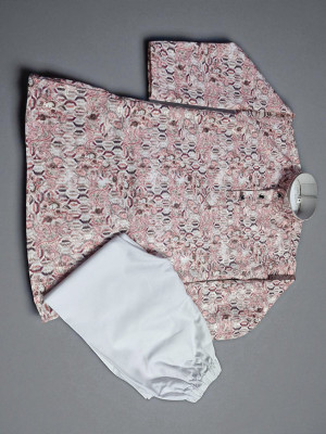 Eliq Boys Festive & Party Kurta and Pyjama Set(Pink Pack of 1)