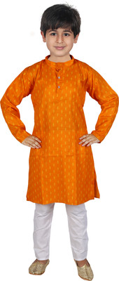 Vanraj Boys Festive & Party Kurta and Pyjama Set(Yellow Pack of 1)