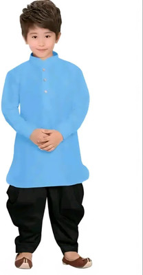 JILANI TRADERS Baby Boys Festive & Party Kurta and Dhoti Pant Set(Light Blue Pack of 1)