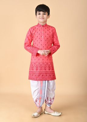 NFC CREATION Boys Festive & Party, Wedding Kurta and Dhoti Pant Set(Pink Pack of 1)