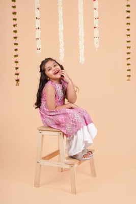 PUREKIDDO Girls Casual Kurta and Palazzo Set(Multicolor Pack of 1)