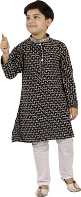 Smuktar garments Boys Casual Kurta and Pyjama Set(Gold Pack of 1)