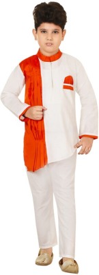 NFC FASHIONS Boys Festive & Party Kurta and Pyjama Set(White Pack of 1)