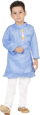 NXG Boys Festive & Party, Wedding Kurta and Pyjama Set(Blue Pack of 1)