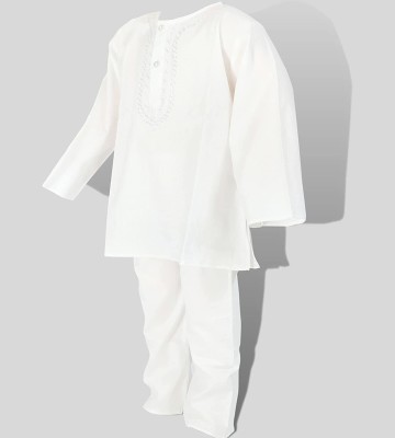 YOUTH ROBE Baby Boys Casual Kurta and Pyjama Set(White Pack of 1)