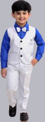 S K S T Boys Festive & Party, Wedding Shirt, Waistcoat and Pant Set(Multicolor Pack of 1)