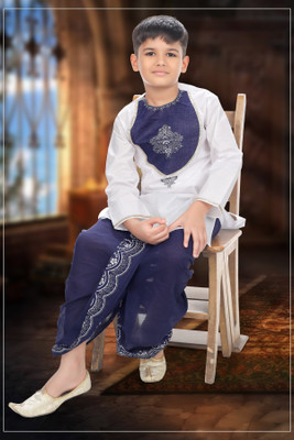 new gen Boys Casual, Festive & Party, Wedding Dhoti & Kurta Set(Dark Blue Pack of 1)