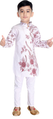 Smuktar garments Baby Boys Casual Kurta and Pyjama Set(White Pack of 1)