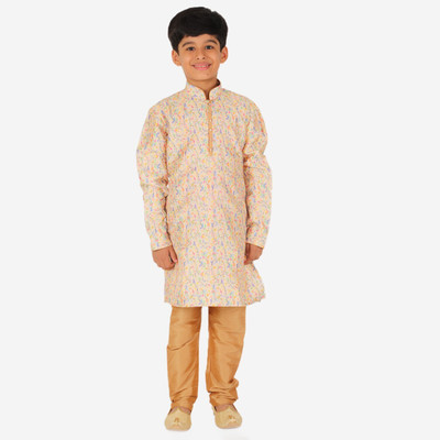 PRO ETHIC Boys Festive & Party Kurta and Pyjama Set(Beige Pack of 1)