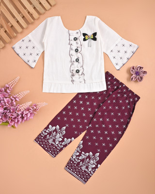 sifa collection Baby Girls Casual Top and Skirt Set(Red Pack of 2)