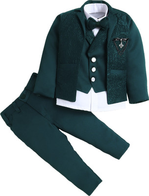 Fourfolds 3 Piece Jacquard Woven Boys Suit