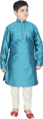SG YUVRAJ Boys Festive & Party Kurta and Pyjama Set(Light Blue Pack of 1)