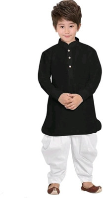 Tasrika Boys Festive & Party Kurta and Dhoti Pant Set(Black Pack of 1)