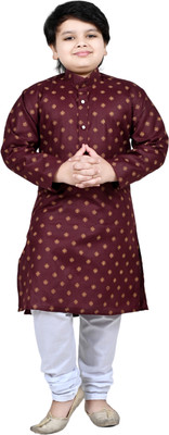 Arshia Fashions Boys Festive & Party, Wedding Kurta and Pyjama Set(Maroon Pack of 1)