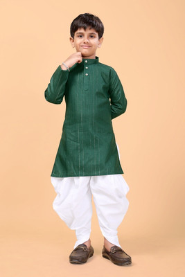 SHREEJI ENTERPRISE Boys Festive & Party Dhoti & Kurta Set(Green Pack of 1)